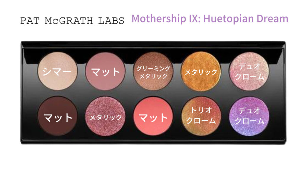 レビュー】Pat McGrath Labsの10色アイシャドウパレット「Mothership IX: Huetopian Dream」 |  しらす丼のコスメブログ